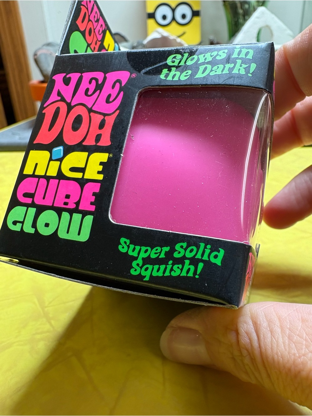 Needoh (Authentic Schylling) Nice Cube Glow in Pink